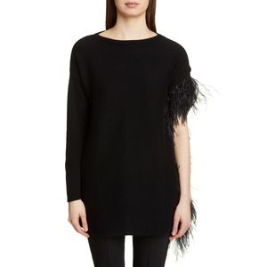 New VALENTINO 100% Cashmere & Ostrich Feather Sweater